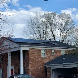 Solar panels installed on a brick home